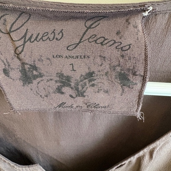 Guess Milk Chocolate 3/4 Sleeve Lightweight 100% Silk Sheath Mini Dress size XS - Picture 4 of 9
